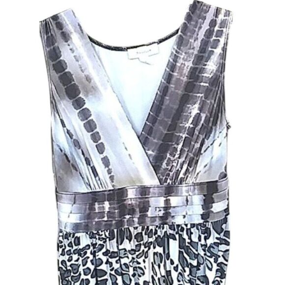 Dressbarn Dress Maxi Stretchy Vintage Y2K Animal Print Gray White Tan Black  4 - Picture 4 of 11